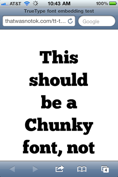 TrueType font embedding in iPhone, Hallelujah!