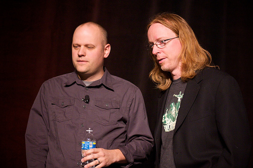 Dan Cederholm and Eric Meyer at An Event Apart Chicago 2009. Photo by John Morrison.