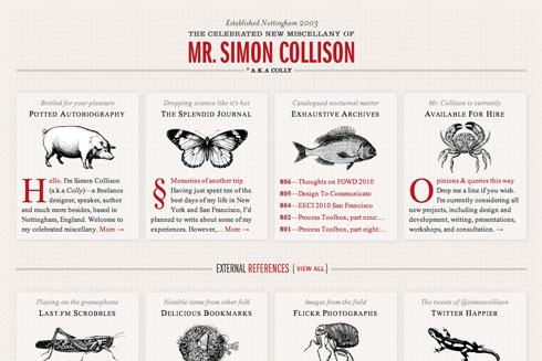 Collylogic.com, retooled as responsive design. The wide version.